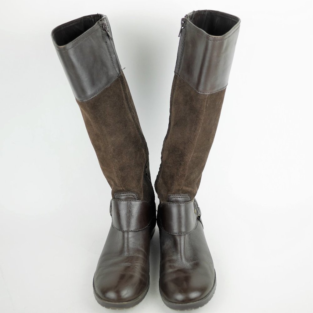 ralph lauren brown leather boots